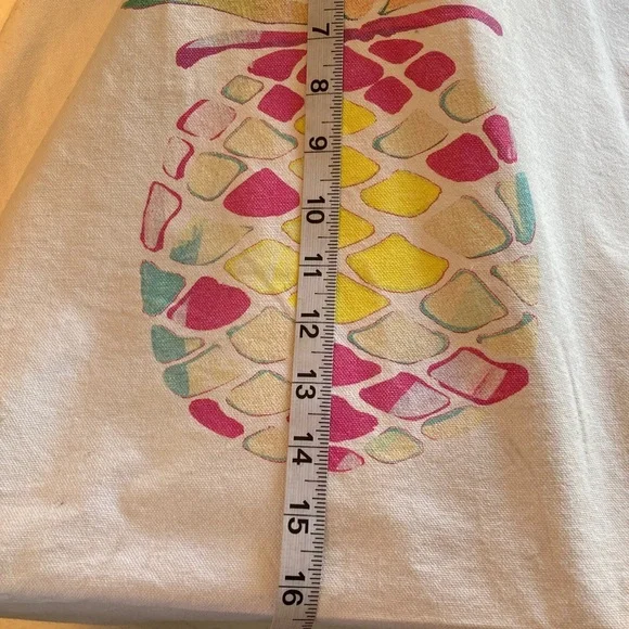 Extra Large Canvas Tote with Colorful Pineapple Print - Picture 3 of 7